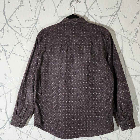 Cromwell Dark Purple Dotted Button Front Shirt - Picture 3 of 4